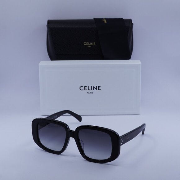 Celine CL40299U 01B Square Sunglasses–Shiny Black - Picture 1 of 8